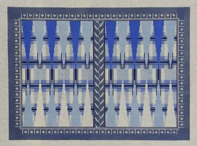 Ta2500 Blue Tartan Backgammon Board 1