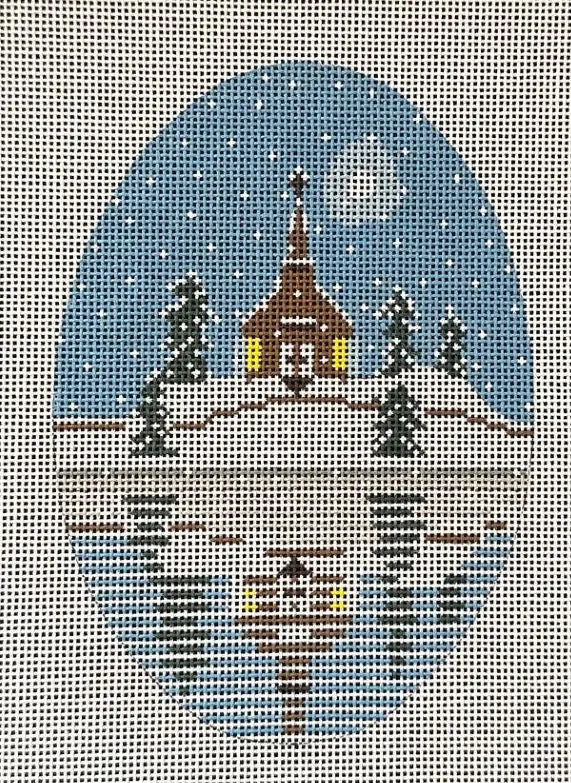 3302 Snowy Church On The Water 1