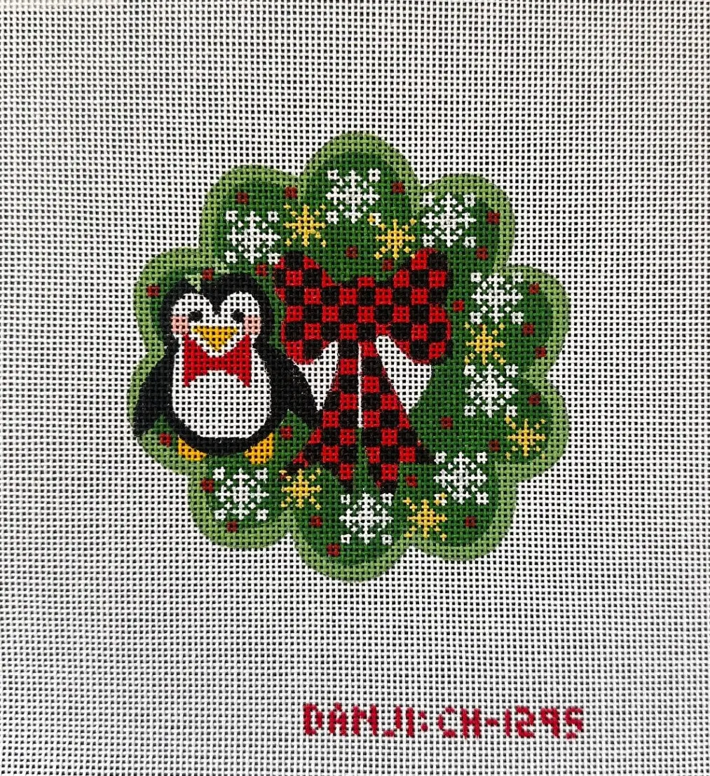 Ch-1295 Penguin Wreath Ornament 1