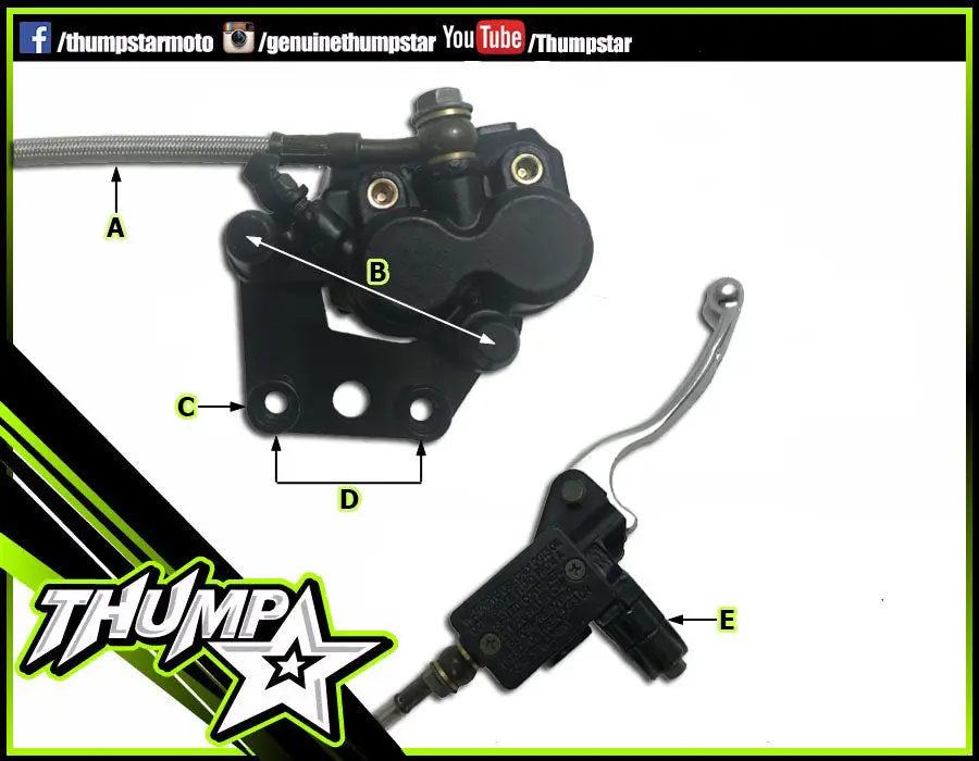 7639 | Brake | Front Assembly | 950Mm Hose | 25Mm Dual Piston | Oem Tsk110 1