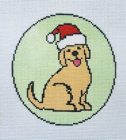 Zs-115 Golden Retriever With Santa Hat 1