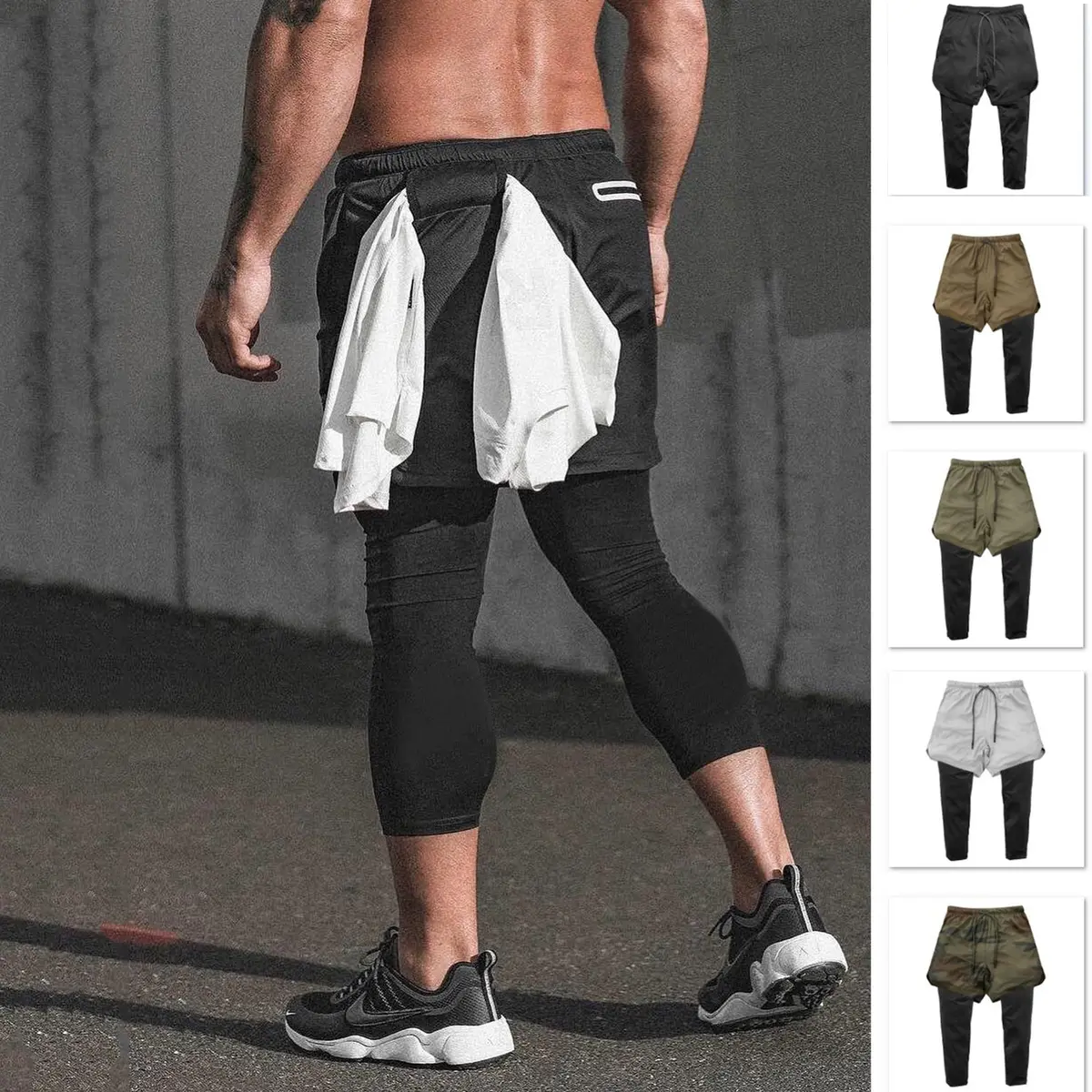 Men's 2 In 1 Double-Deck Sports Shorts 1