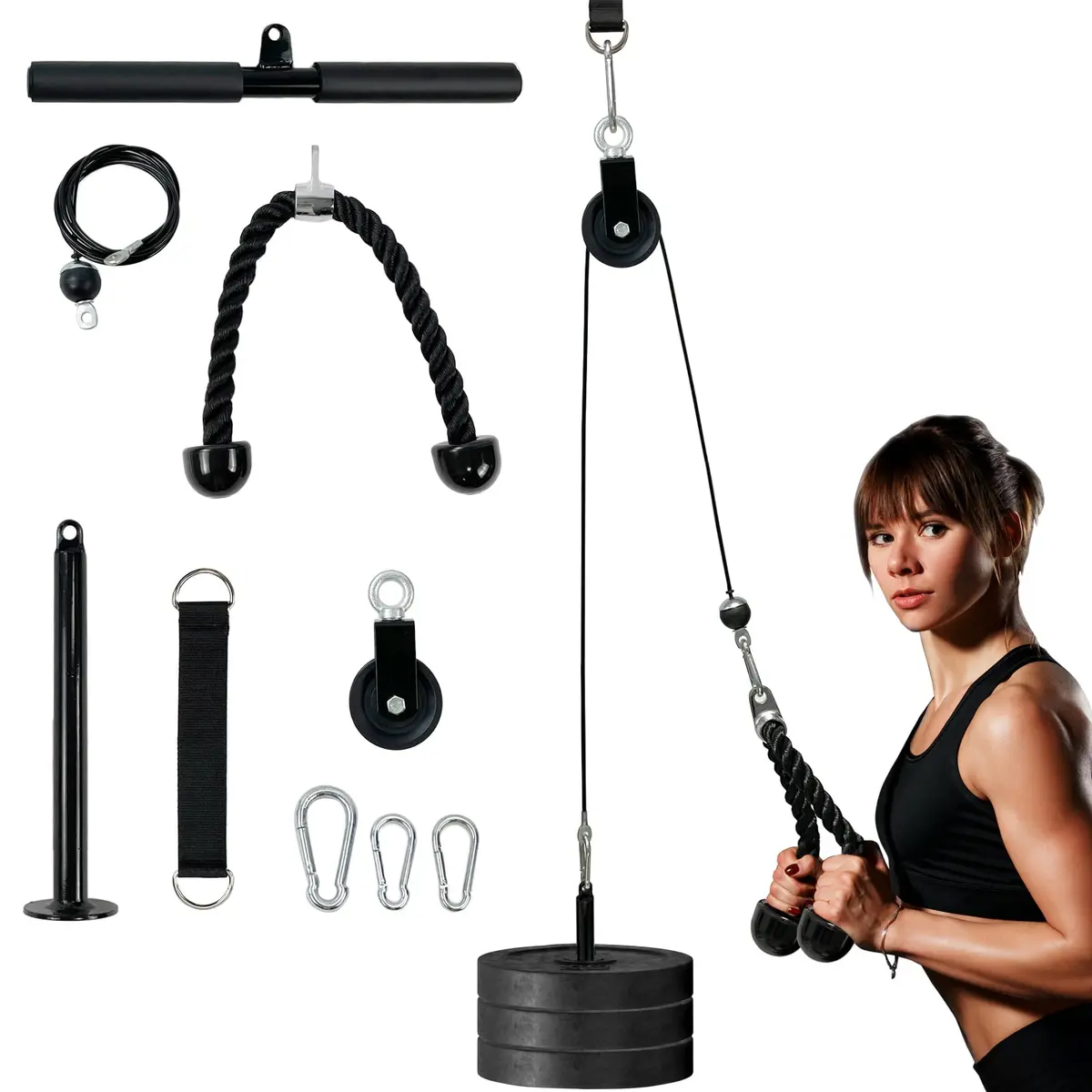 Lat Pull Down Cable Machine W/ Adjustable Cable For Gym 1
