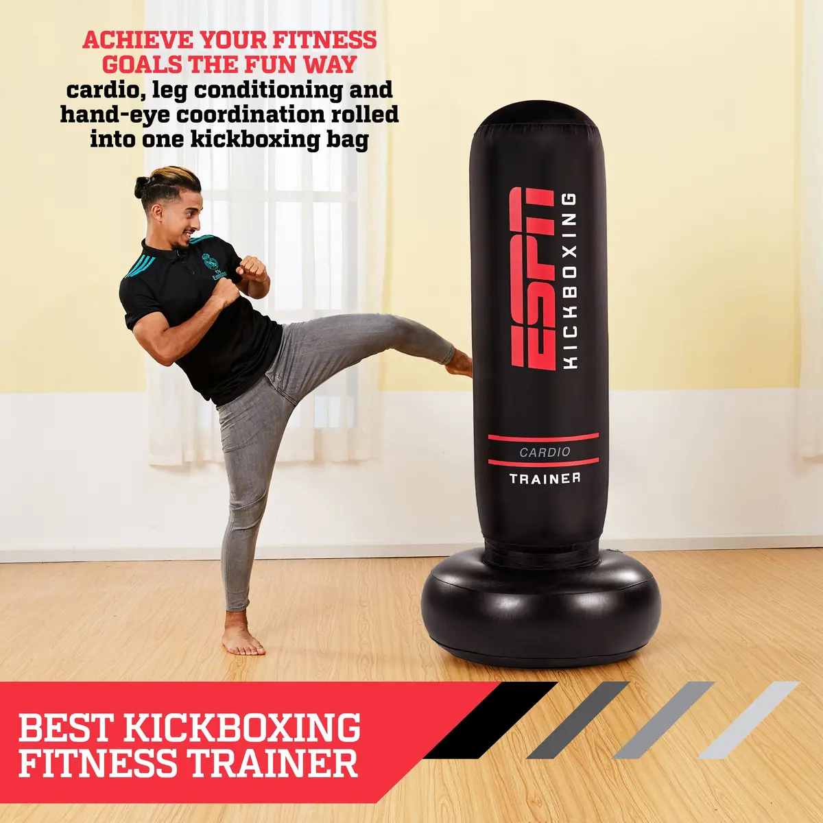 70" Tall Heavy Duty Inflatable Cardio Fitness Kickboxing Punching Bag 1
