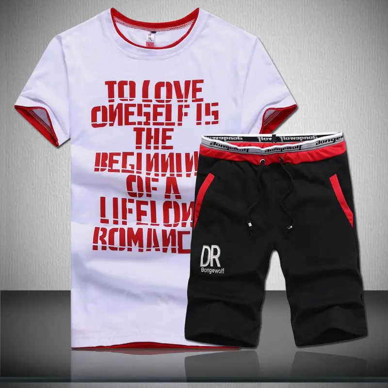 Men's Short-Sleeve Running & Fitness Suit Set
