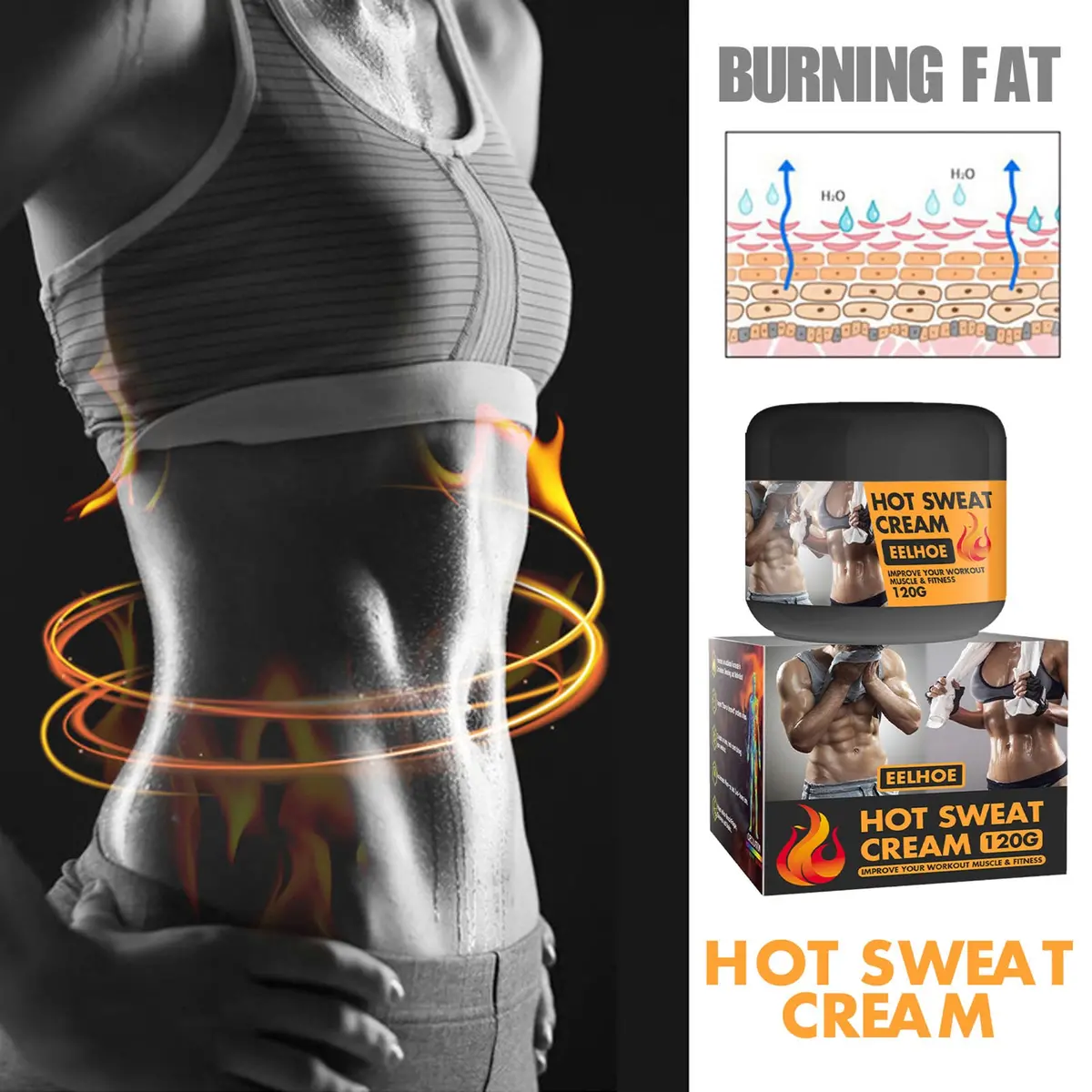 Hot Sweat Cream Burn Calories Tighten Abdominal Muscles Slimming Cream 1