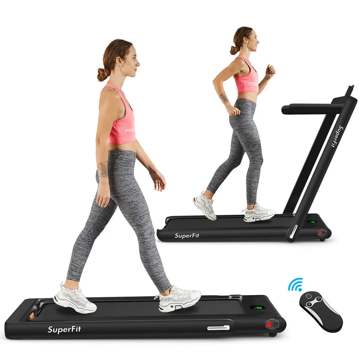 2 In 1 Folding Treadmill Remote Control W/ App  Speaker 1