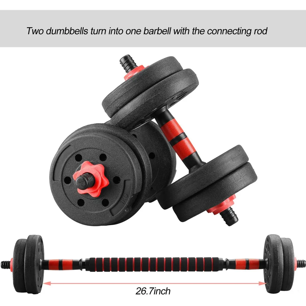 Adjustable Dumbbells Weight Set Training Equipment Barbell 2