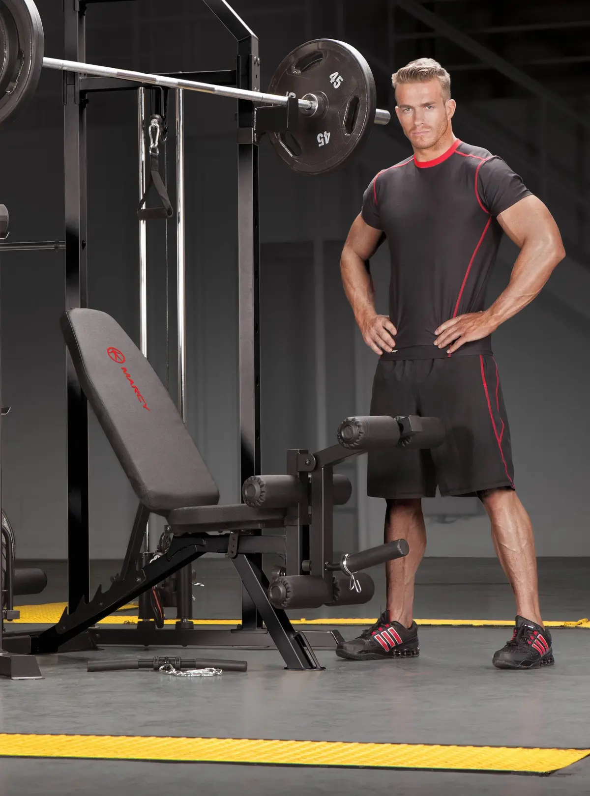 Adjustable Compact Home Gym Workout Utility Slant Board Bench 1