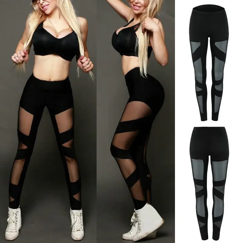 Women's Sexy See-Through Leggings Yoga Outwear 1
