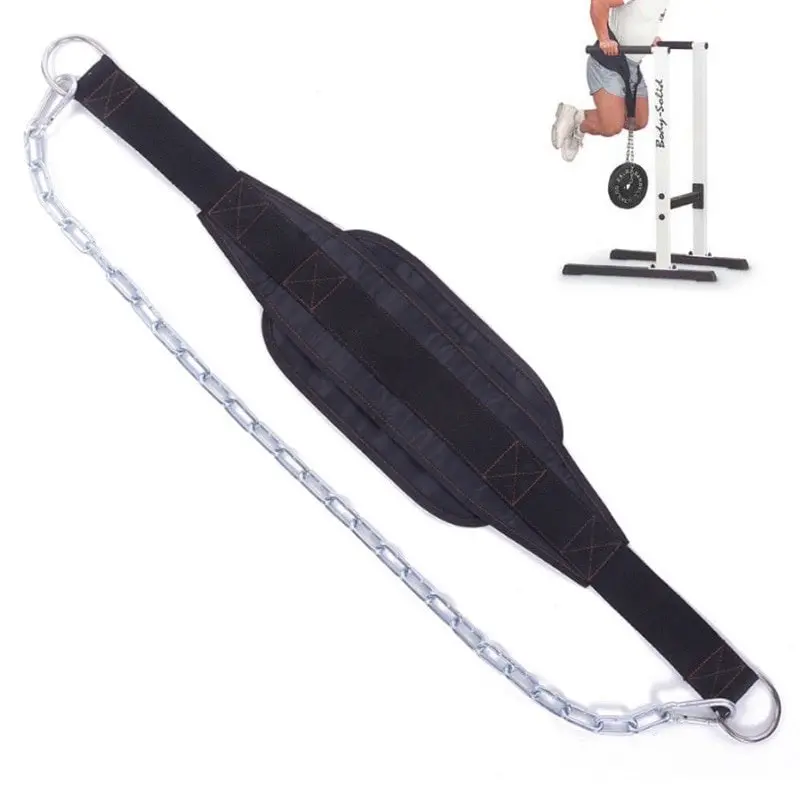 Metal Chain Weight Lifting Dip Belt Pull-Up Training 1