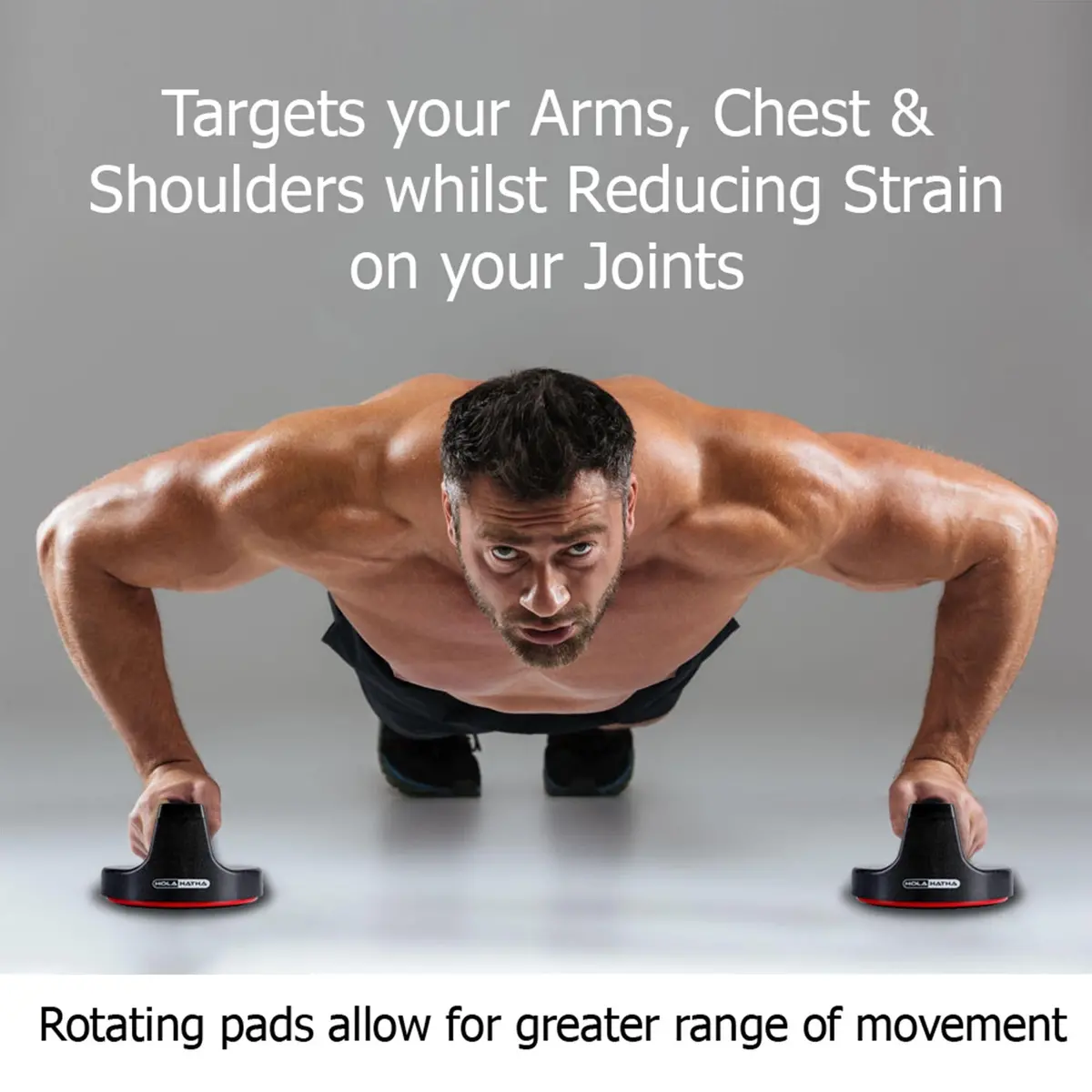 Fitness Strength Building Non Slip Rotating Push Up Handles 1