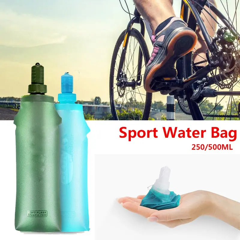 Foldable Sports Water Bottle Soft Flask Drinking Water Bag 1