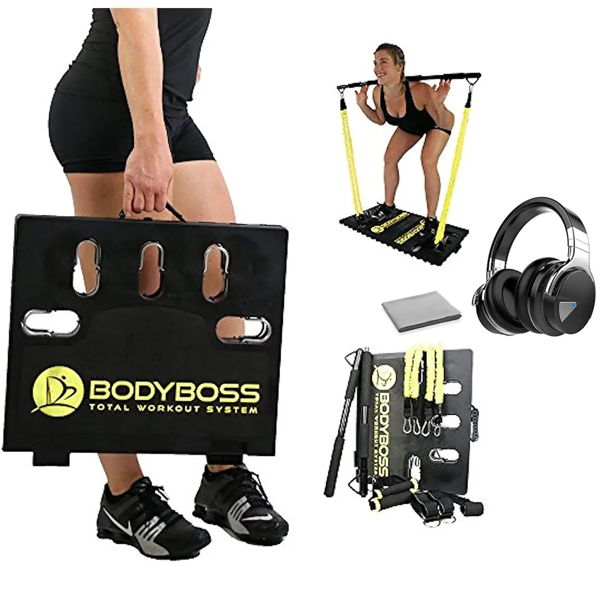 Gym System Resistance Bar W/ Cowin E7 Bluetooth Headphones 1