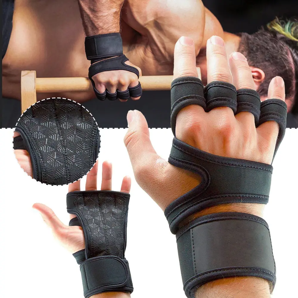 Weight Lifting Training Gloves Palm Wrist Protector 1