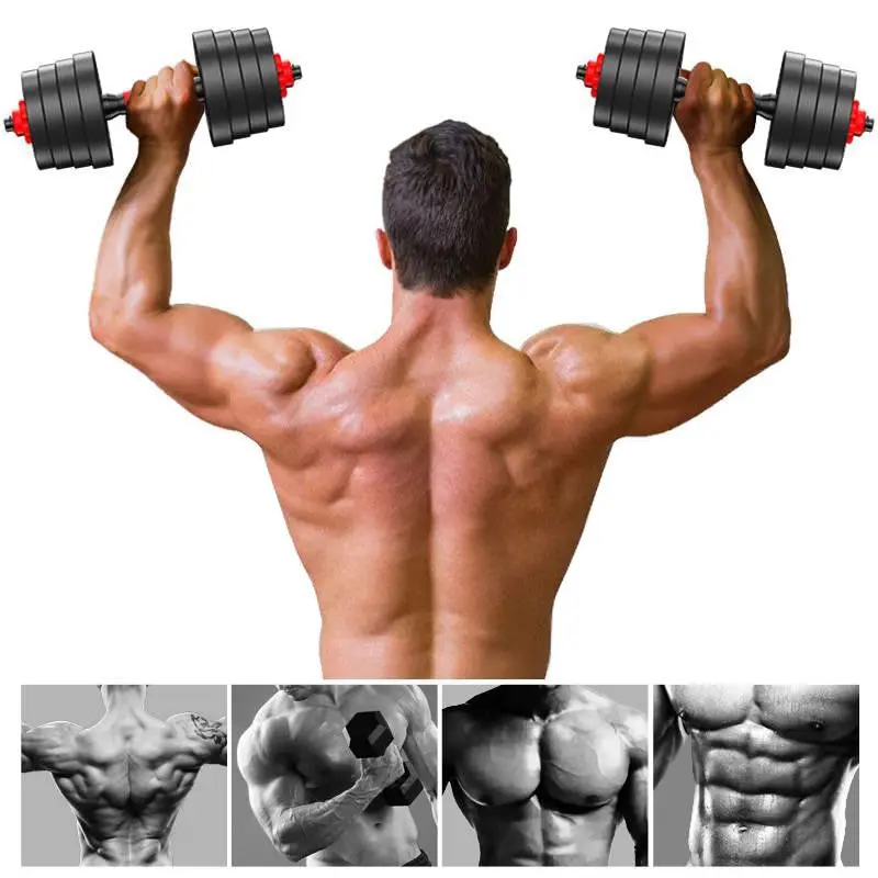 Adjustable Dumbbell Set 88Lb Weight W/ Connecting Rod 1
