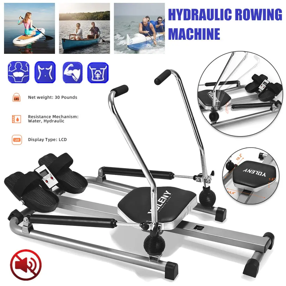 Hydraulic Rowing Machine With Lcd Monitor Cardio Exercise 1