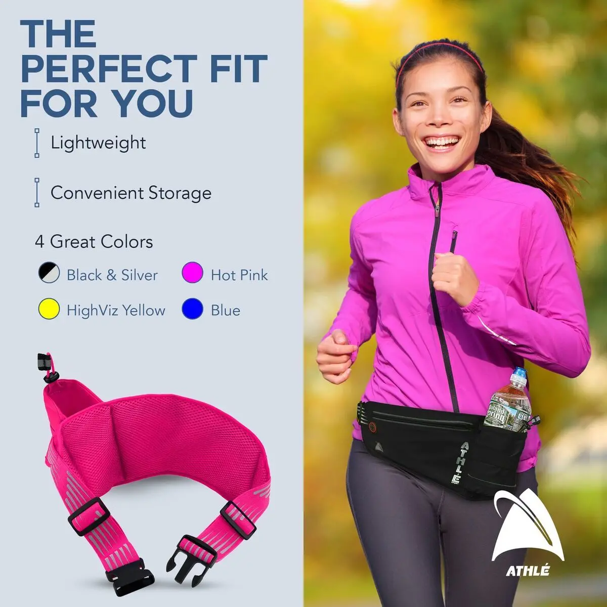 Sport Running Belt Fanny Pack W/ Bottle Pocket Unisex 1