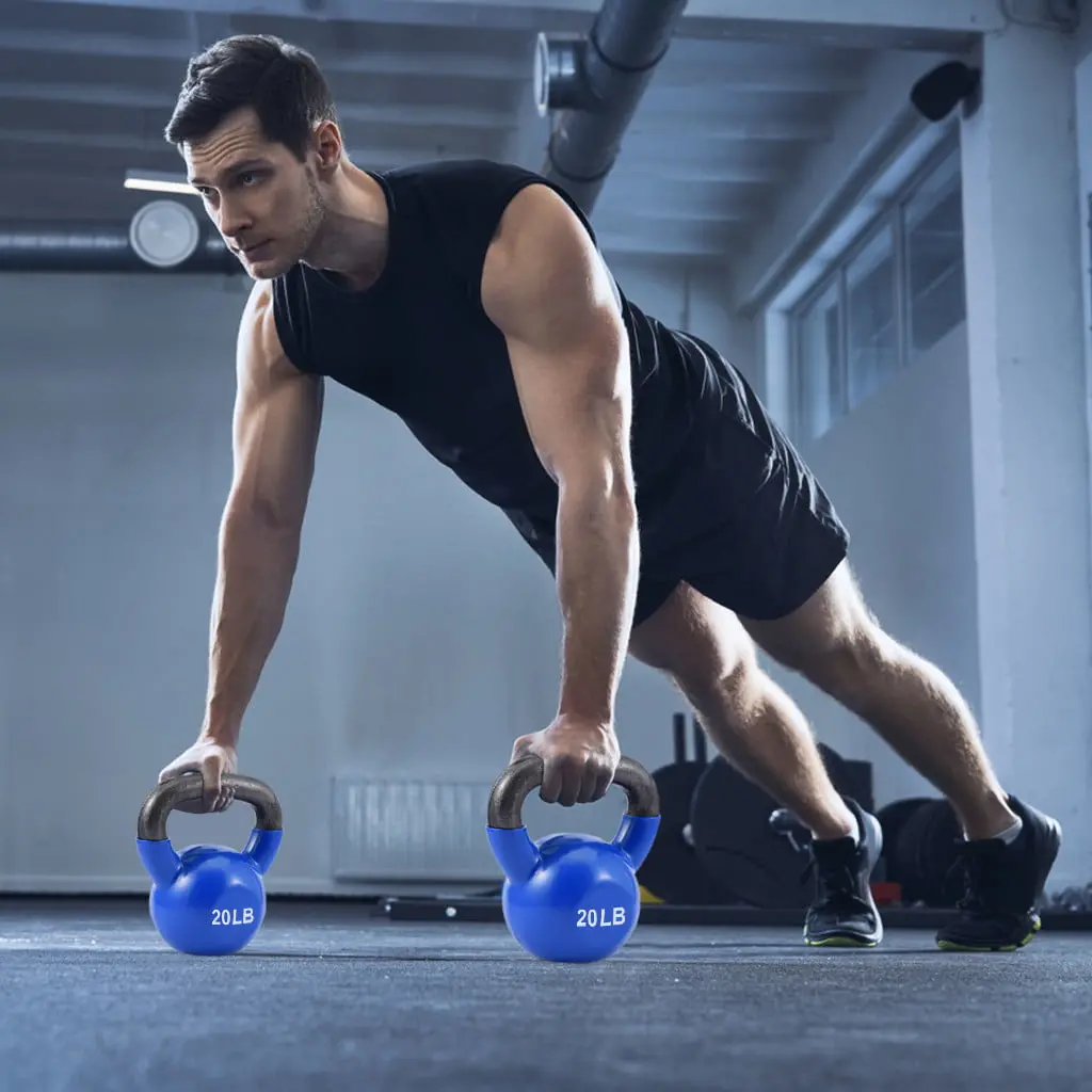 Solid Cast Iron Vinyl Coating  Sports Kettlebell 1