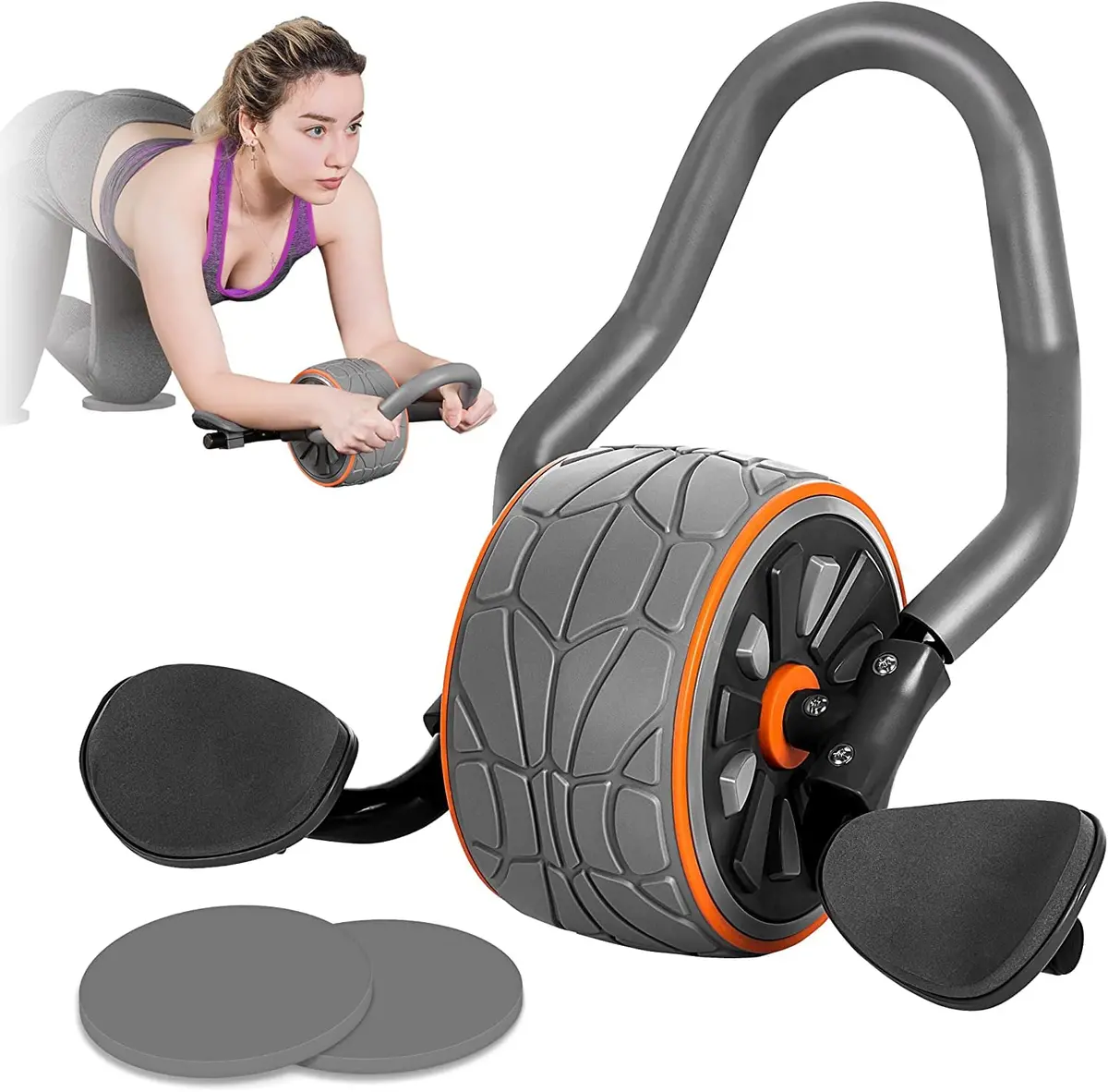 Ab Wheel Roller Exercise Equipment  W/ Knee Mat 1