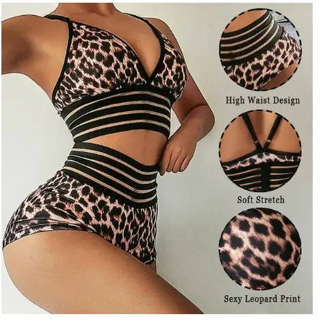 Women's Leopard Yoga High Waist Gym Sets 1