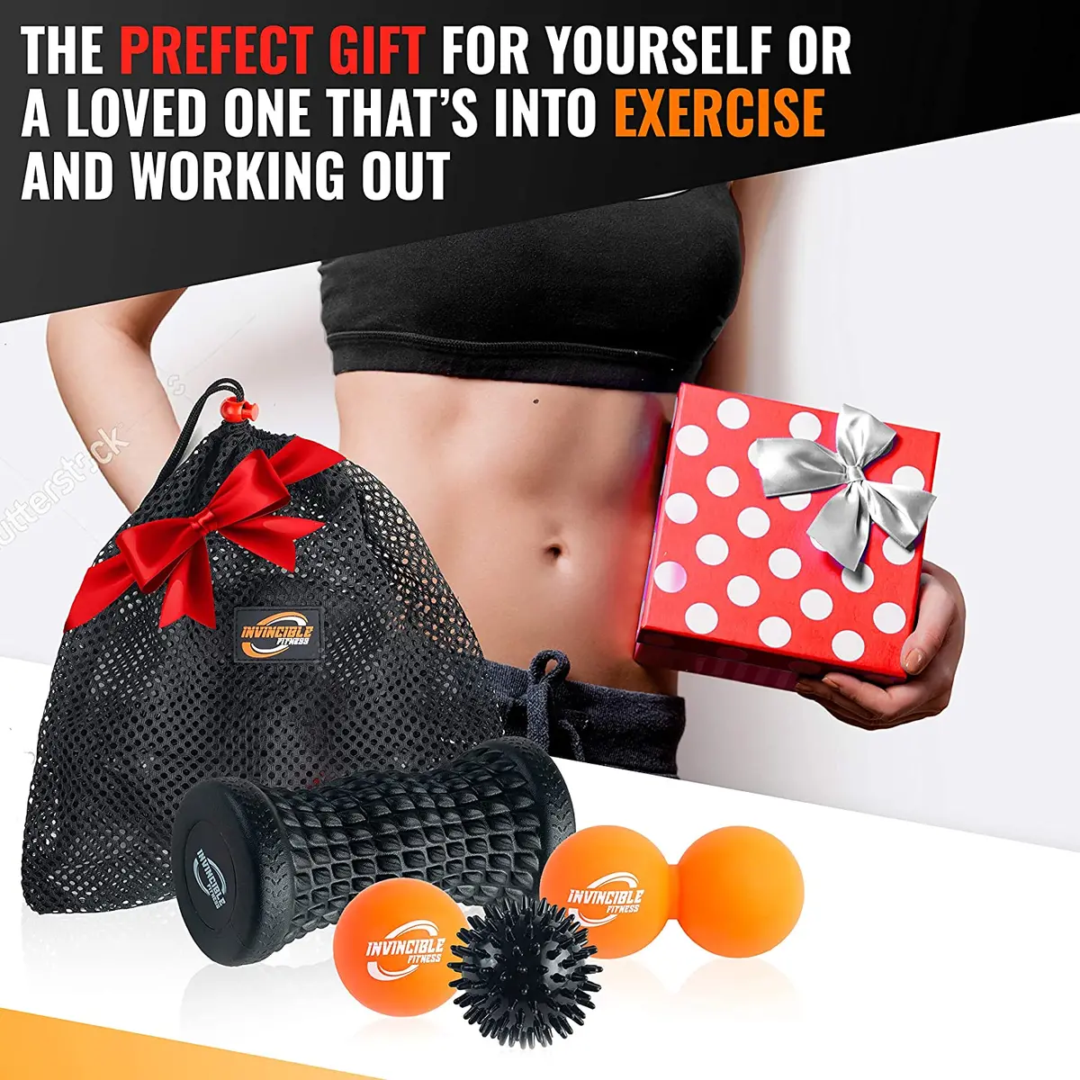 Invincible Fitness Massage Ball & Foot Roller Set 1