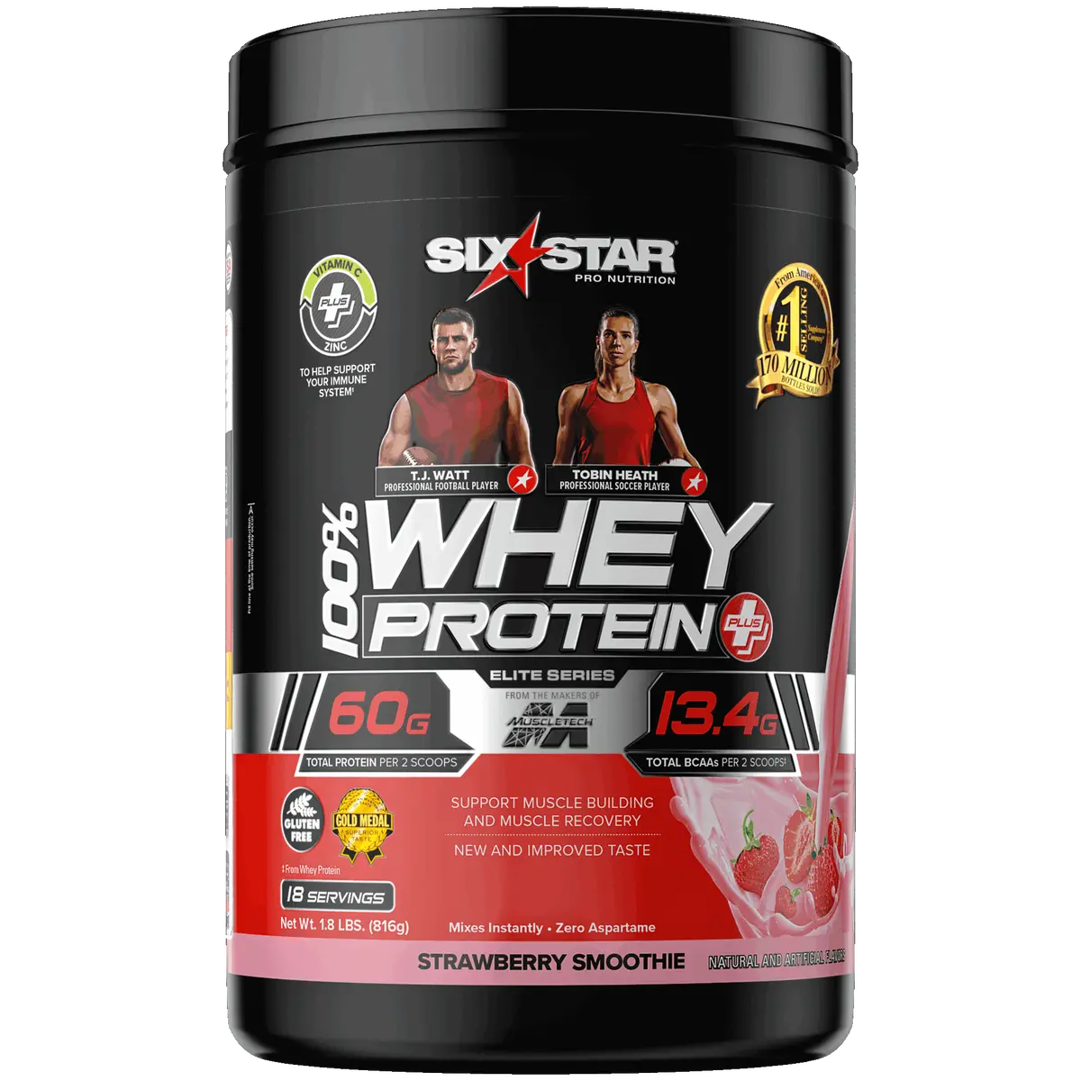 Whey Protein Powder Plus Strawberry Smoothie 1.8Lbs 1
