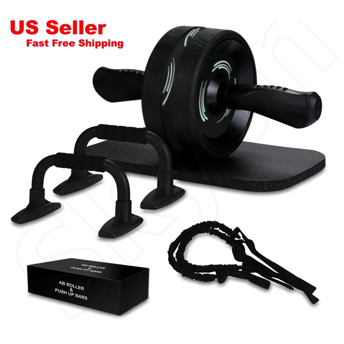 6-In-1 Ab Roller Exercise Wheel Home Gym Workout 1
