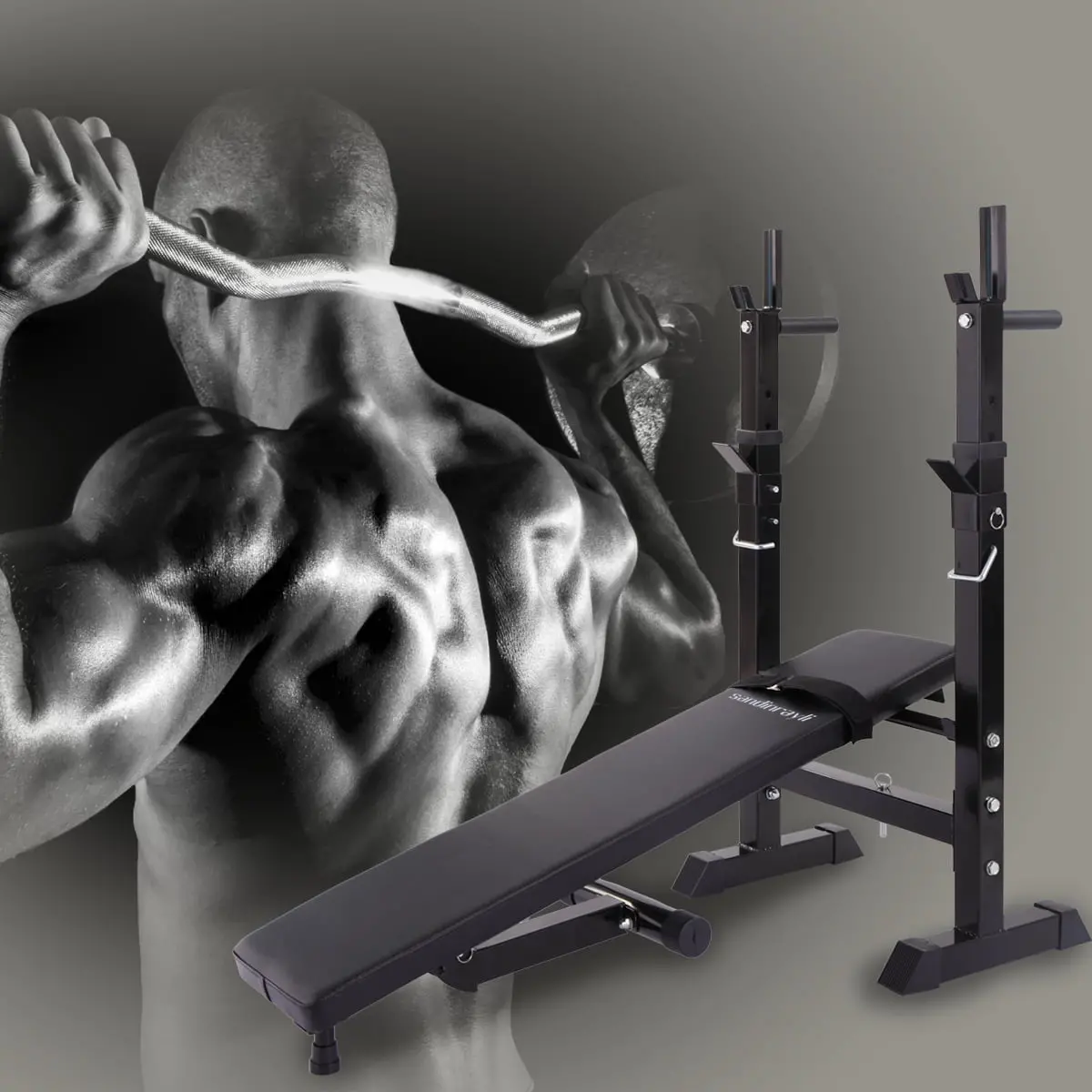 Weight Lifting Folding Bench With Rack 1