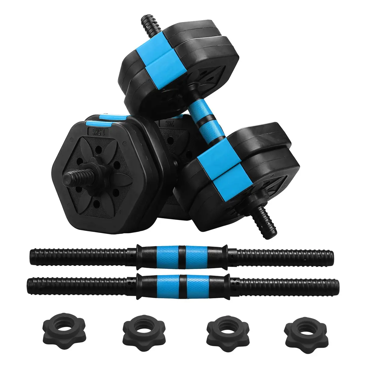 2-In-1 Adjustable Gym Workout Dumbbell Set With Connecting Rod 1