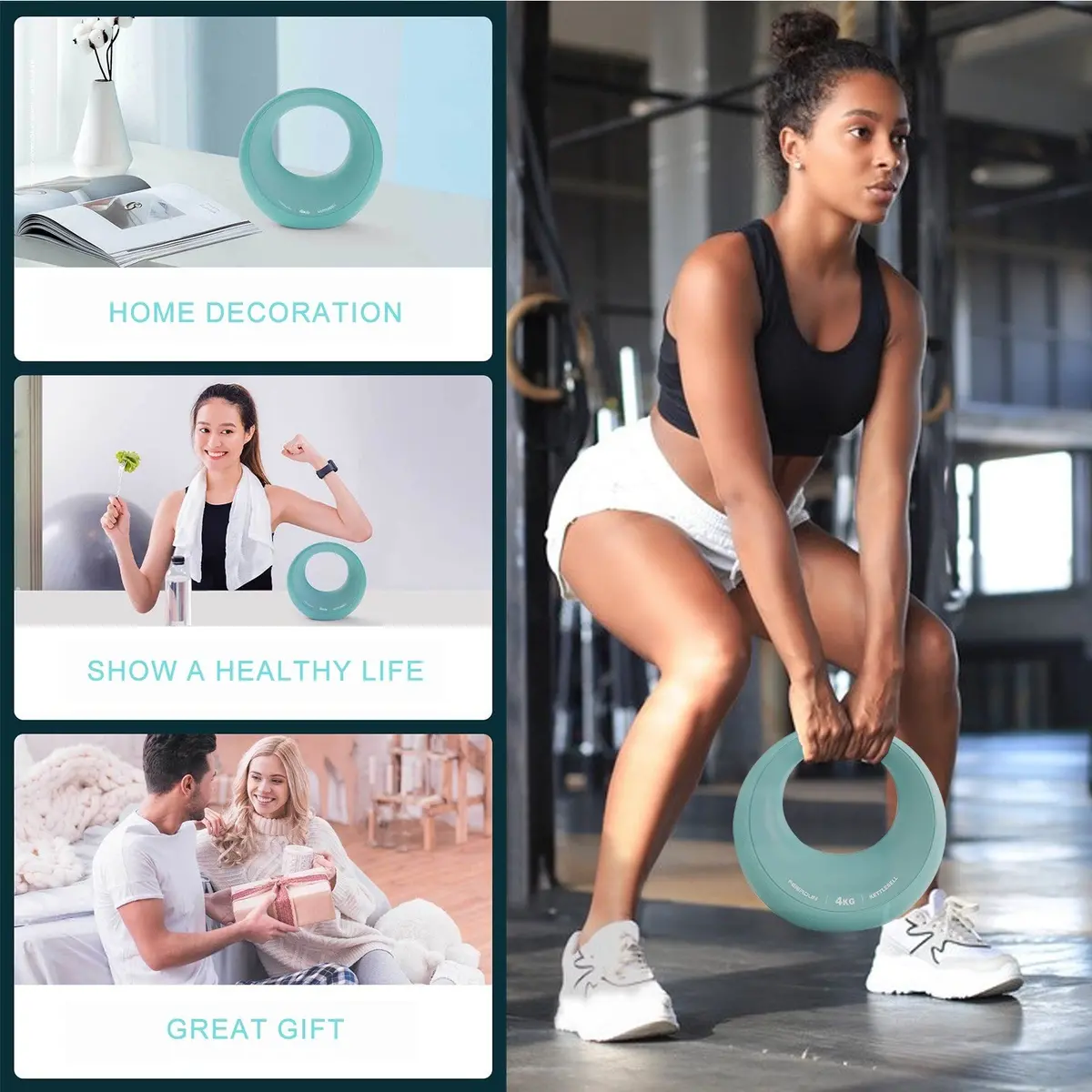 Star-Moon Shaped Kettlebell Dumbbell Silicone 4Kg/9Lb 1