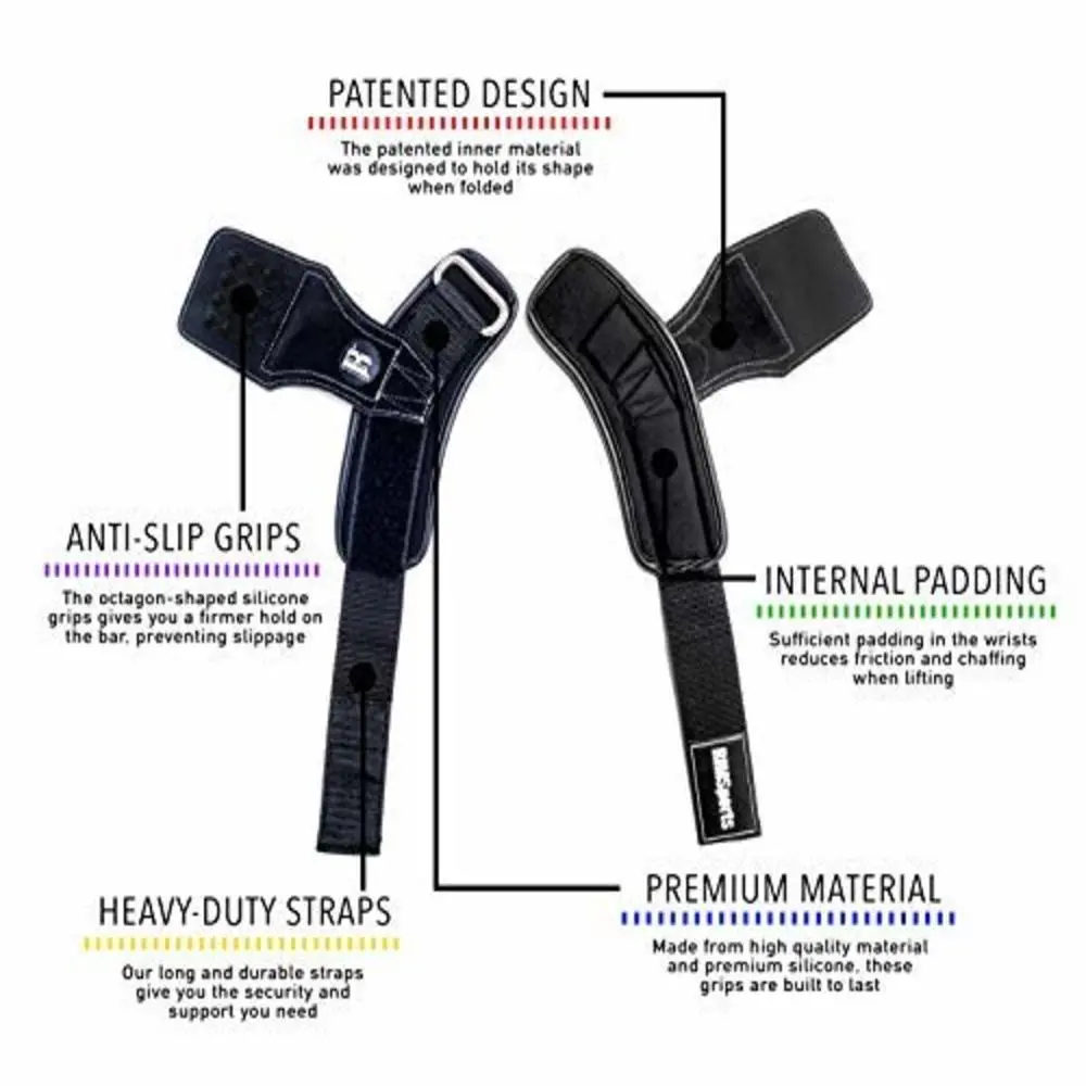 Weight Lifting Grips Straps Training Wrist Support For Workout 6