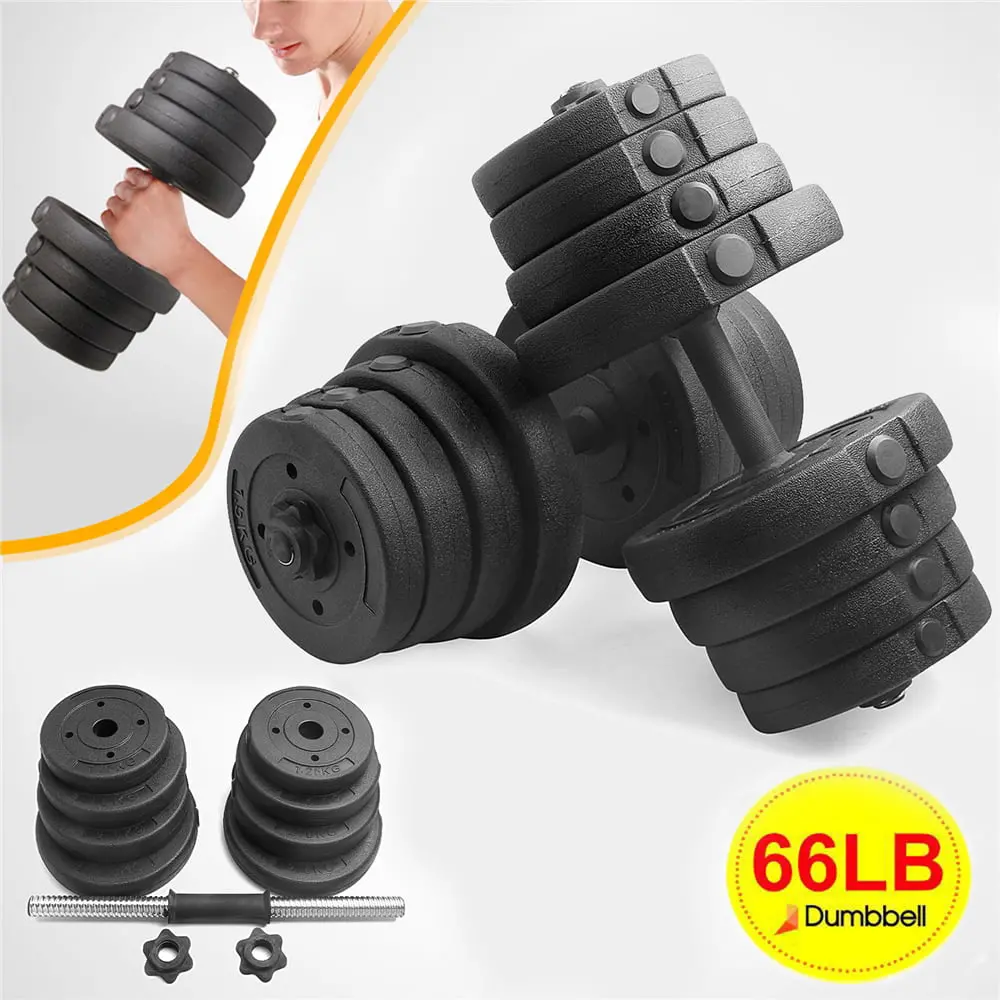 66 Lbs. Weight Dumbbell Set Adjustable Cap Gym 1