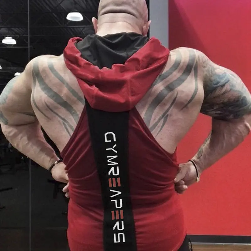 Loose-Fit Men's Sports Hoodie Vest for Layered Training Comfort